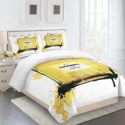 Chanel Parfum Luxury Brand Premium Bedding Set For Bedroom Luxury Duvet Cover Set With Pillowcases Home Decoration Bedding Sets