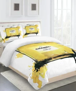 Chanel Parfum Luxury Brand Premium Bedding Set For Bedroom Luxury Duvet Cover Set With Pillowcases Home Decoration Bedding Sets