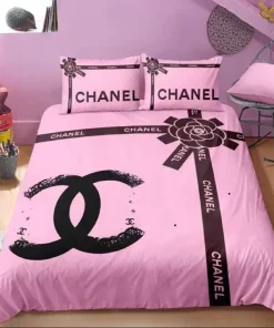Chanel Pinky Hot New Brown Luxury Brand Bedding Sets Duvet Cover Set, For Home Best Luxury Bedding Sets