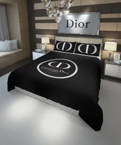 Christian Dior Black Circle Fashion Luxury Brand Premium Bedding Sets Covers Duvet Bed Linen Bedroom Idea Blankets
