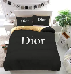 Christian Dior Black Fashion Luxury Brand Bedding Set For Home 01 Best Luxury Bed Sets Gift Bedding Sets