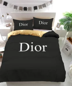 Christian Dior Black Fashion Luxury Brand Bedding Set For Home 01 Best Luxury Bed Sets Gift Bedding Sets
