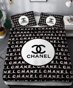 Coco Chanel White Pattern Bedding Set