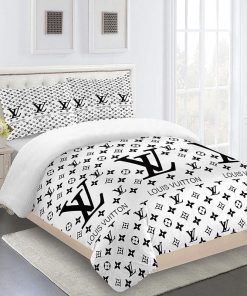 Comforter Sets Golden With And Black Logo Louis Vuitton Bedding Set Home Decoration Bedding Sets