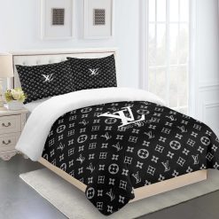 Comforter Sets Gray Black With Logo White Full Louis Vuitton Bedding Set Home Decoration Bedding Sets