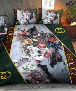 Dark Queen Gucci Bed Sheets Spread Comforter Duvet Cover Bedding Setss