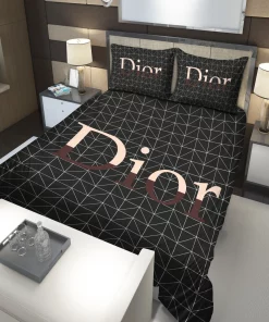 Dior Black Fashion Luxury Brand Premium Bedding Set For Home 01 Best Luxury Bed Sets Gift Bedding Sets