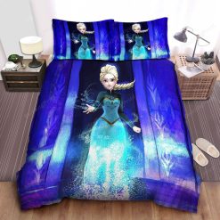 Disney Frozen Elsa And Her Ice Magic Illustration Bed Sheets Duvet Cover Bedding Sets
