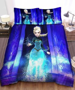 Disney Frozen Elsa And Her Ice Magic Illustration Bed Sheets Duvet Cover Bedding Sets