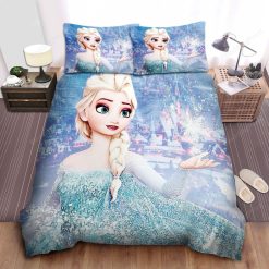 Disney Frozen Elsa Creating Snowflake With Her Power Bed Sheets Spread Duvet Cover Bedding Sets