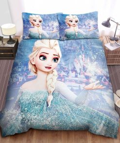 Disney Frozen Elsa Creating Snowflake With Her Power Bed Sheets Spread Duvet Cover Bedding Sets