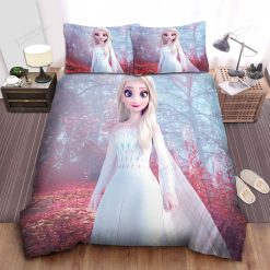 Disney Frozen Elsa In The Red Maple Leaves Forest Bed Sheets Spread Comforter Duvet Cover Bedding Sets