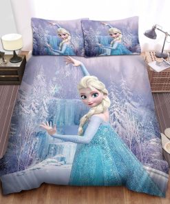 Disney Frozen Elsa In The Snow Forest Bed Sheets Duvet Cover Bedding Sets