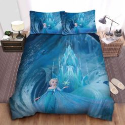 Disney Frozen Elsa Performing Magic Outside Her Ice Castle Bed Sheets Duvet Cover Bedding Sets