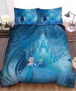 Disney Frozen Elsa Performing Magic Outside Her Ice Castle Bed Sheets Duvet Cover Bedding Sets