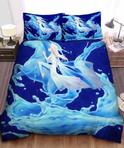 Disney Frozen Elsa Riding Nokk Painting Bed Sheets Duvet Cover Bedding Sets