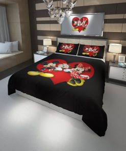 Disney Mickey And Minnie 3D Customized Duvet Cover Bedding Set