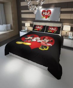 Disney Mickey And Minnie Love Bedding Set Duvet Cover & Pillow Cases