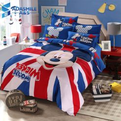 Disney Mickey Mouse Uk Flag Bedding Set (Duvet Cover & Pillowcases)
