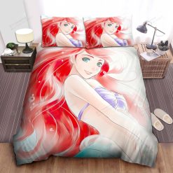 Disney Princess Ariel Anime Style Bed Sheet Spread Comforter Duvet Cover Bedding Sets