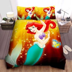 Disney Princess Ariel Dancing In Sparkle Light Bed Sheet Duvet Cover Bedding Sets