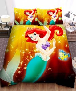 Disney Princess Ariel Dancing In Sparkle Light Bed Sheet Duvet Cover Bedding Sets