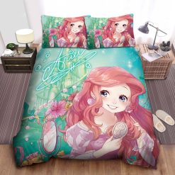 Disney Princess Ariel In Chibi Style Bed Sheet Duvet Cover Bedding Sets