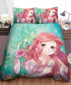 Disney Princess Ariel In Chibi Style Bed Sheet Duvet Cover Bedding Sets
