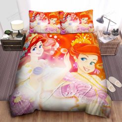 Disney Princess Ariel In Luxury Pink Dress Bed Sheet Spread Comforter Duvet Cover Bedding Sets