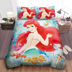 Disney Princess Ariel With Her Friends Bed Sheet Spread Comforter Duvet Cover Bedding Sets