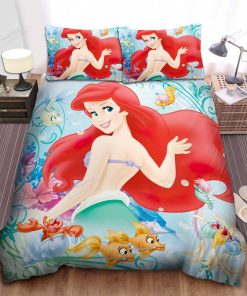 Disney Princess Ariel With Her Friends Bed Sheet Spread Comforter Duvet Cover Bedding Sets