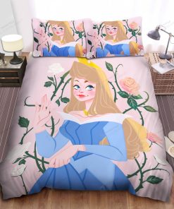 Disney Princess Aurora And Roses Drawing Bed Sheet Spread Comforter Duvet Cover Bedding Sets