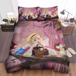 Disney Princess Aurora And The Birds Bed Sheet Duvet Cover Bedding Sets