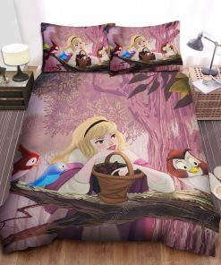 Disney Princess Aurora And The Birds Bed Sheet Duvet Cover Bedding Sets