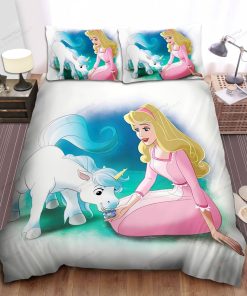 Disney Princess Aurora And The Unicorn Bed Sheet Spread Comforter Duvet Cover Bedding Sets