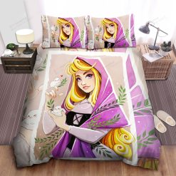Disney Princess Aurora And The White Birds In Digital Art Bed Sheet Spread Comforter Duvet Cover Bedding Sets