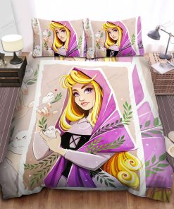 Disney Princess Aurora And The White Birds In Digital Art Bed Sheet Spread Comforter Duvet Cover Bedding Sets