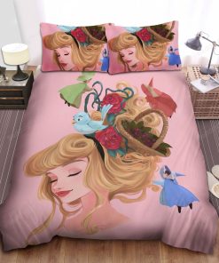 Disney Princess Aurora And Three Good Fairies Illustration Bed Sheet Duvet Cover Bedding Sets