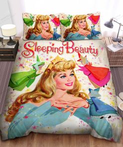 Disney Princess Aurora And Three Good Fairies In Vintage Style Bed Sheet Spread Comforter Duvet Cover Bedding Sets