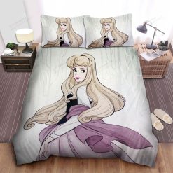 Disney Princess Aurora Drawing Bed Sheet Spread Comforter Duvet Cover Bedding Sets
