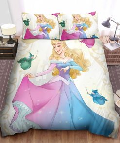 Disney Princess Aurora In Blended Color Dress Bed Sheet Duvet Cover Bedding Sets