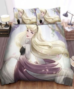 Disney Princess Aurora In The Forest Illustration Bed Sheet Duvet Cover Bedding Sets