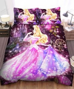Disney Princess Aurora Sparkling In Pink Dress Bed Sheet Spread Comforter Duvet Cover Bedding Sets