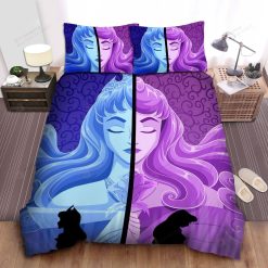 Disney Princess Aurora Transformation Illustration Bed Sheet Spread Comforter Duvet Cover Bedding Sets