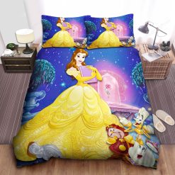 Disney Princess Belle And Her Friends In Beauty And The Beast Bed Sheet Duvet Cover Bedding Sets