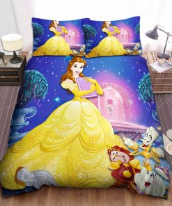 Disney Princess Belle And Her Friends In Beauty And The Beast Bed Sheet Duvet Cover Bedding Sets