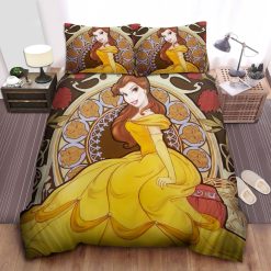 Disney Princess Belle Drawing Bed Sheet Spread Comforter Duvet Cover Bedding Sets