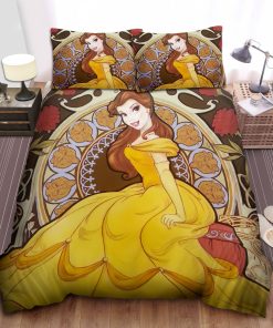 Disney Princess Belle Drawing Bed Sheet Spread Comforter Duvet Cover Bedding Sets