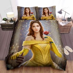 Disney Princess Belle Holding The Beast Hand Bed Sheet Spread Comforter Duvet Cover Bedding Sets