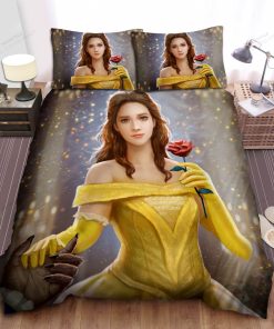Disney Princess Belle Holding The Beast Hand Bed Sheet Spread Comforter Duvet Cover Bedding Sets